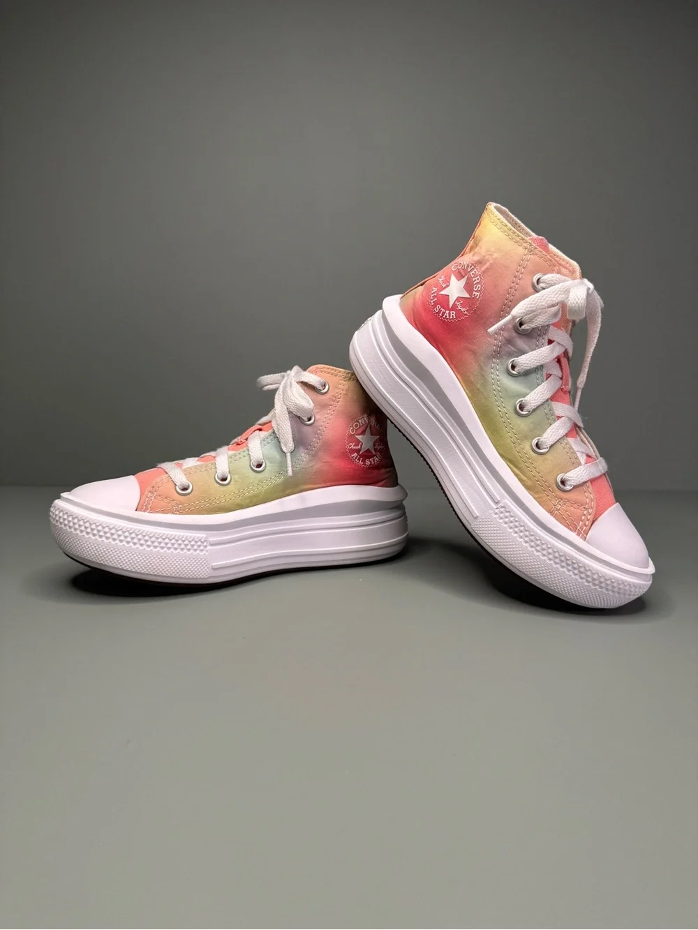 Converse Chuck Taylor All Star Move High Top Tie Dye Youth Size 1 Pink Platform